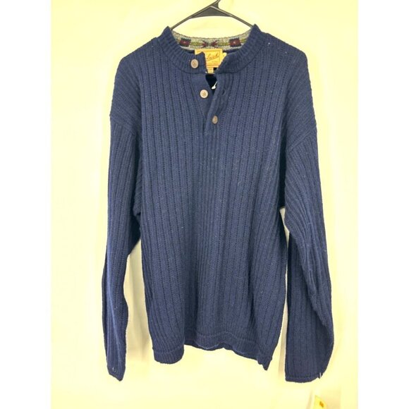 NWT Vintage Woolrich Navy Blue Pure Wool Sweater Medium - Picture 1 of 4